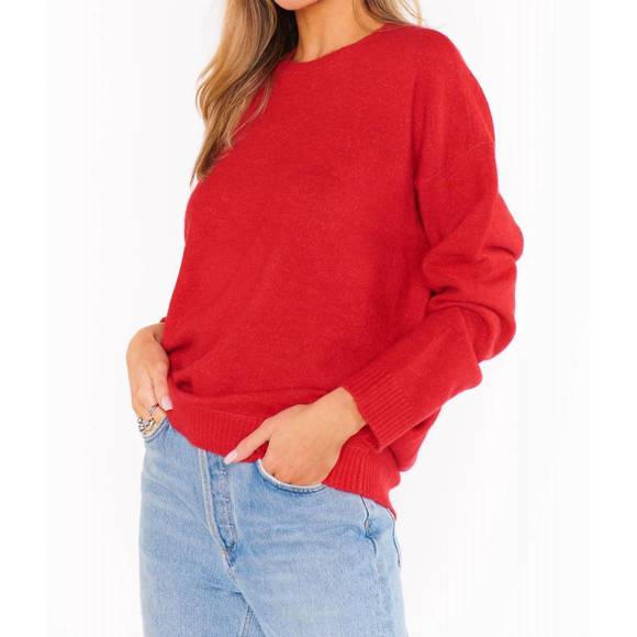 NEW SHOW ME YOUR MUMU feel good sweater in red knit - Picture 2 of 3